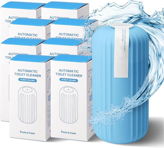 Fresh & Fresh Automatic Toilet Bowl Cleaners (Sky Blue) - 8 Bottles(UPTO 2500 FLUSHES/Bottle), Commercial and Residential Toilet Cleaner 3-4 MONTH Lasting Toilet Bowl Cleaner Bottle