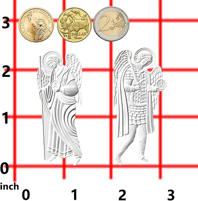 Art Molds for Polyclay Air Dry Clay Plaster, 2 Carved Archangel Symbols