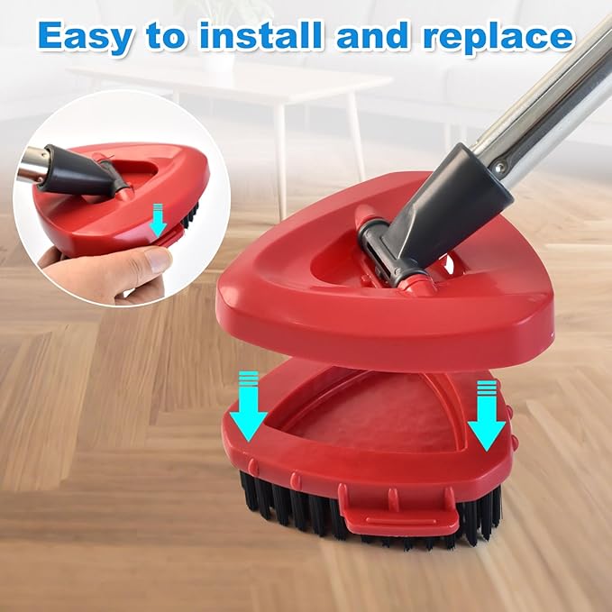 2 Pack Upgrade Scrub Brush Replace Heads Compatible with O Cedar EasyWring RinseClean 2 Tank Spin Mop, Scrubber Brush Mop Head for Ocedar Mop Scrub Brush of Hard Bristle to Floor Clean, Not for 1 Tank