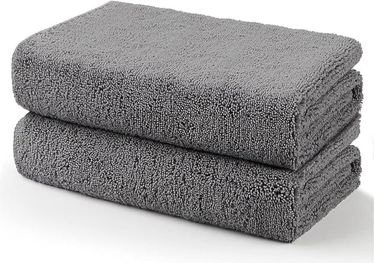 HOMEXCEL Car Drying Towels, 2 Pack Professional Microfiber Towels for Cars, Scratch-Free, Highly Absorbent Drying Towel for Cars, SUVs, RVs, Trucks, and Boats, 35 x 25 inch, Grey