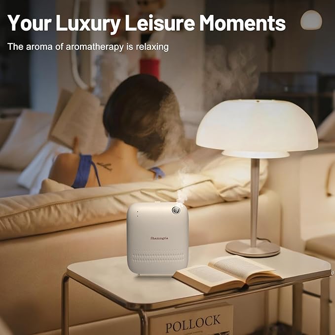 Battery-Powered Air Freshener Waterless Essential Oil Diffuser – 150mL Capacity, Smart Scent Diffuser for Rooms,Office & Commercial Use, Covers Up to 2000 sq.ft.Aromatherapy Scent Diffuser