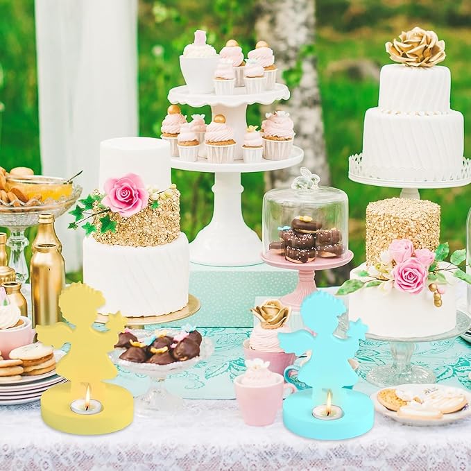 Silicone Mold, Boy Angels Holding Stars in Their Hands, Silicone Casting Molds with Base, Silicone Casting Mold Candle Holder for Soy Wax, Cement Gypsum Decorative Ornaments