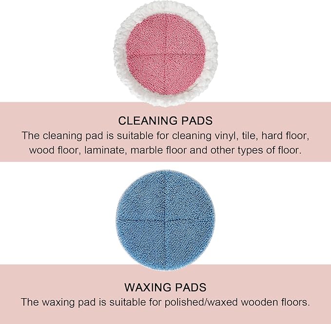 Electric Mop Pads, 7.28in Spin Mop Pads, Round Replacement Mop Pad for Floor Cleaning (6 Pack)