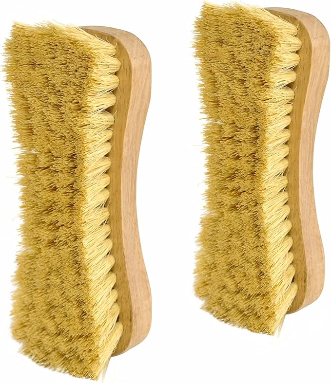 All-Natural Wooden Scrub Brush Set |Tampico Bristle Brush for Cleaning | Scrub Brushes for Cleaning | Floor, Tub, Kitchen, and Carpet Brushes for Cleaning | Eco Friendly Cleaning Products | Pack of 2