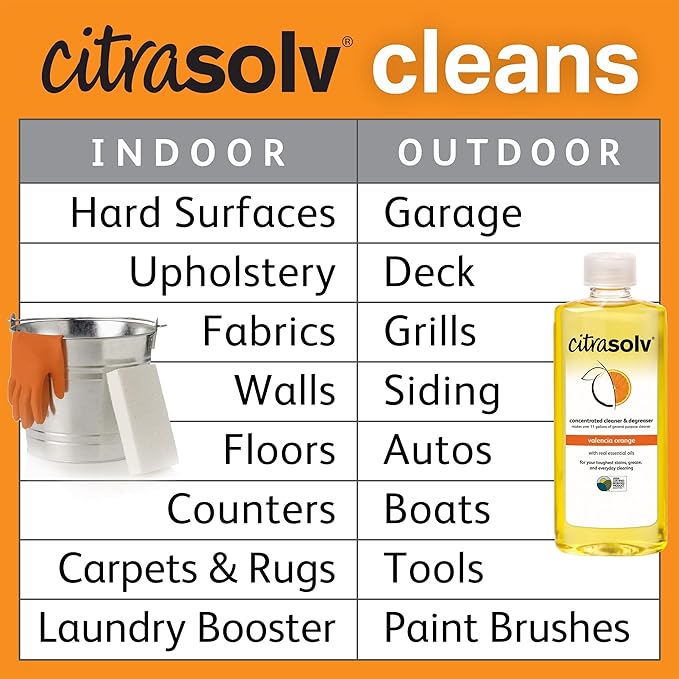 Citra Solv - Household Cleaner & Degreaser Valencia Orange, Versatile Cleaning Solution, Natural Ingredients, Biodegradable (6, 32 fl oz)