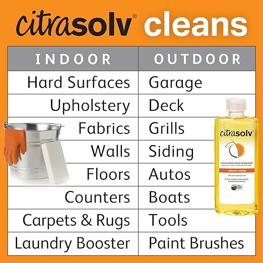 Citra Solv - Concentrated Household Cleaner & Degreaser - Valencia Orange Scent - 32 Fl Oz, Natural Ingredients, Non-Toxic, Biodegradable, Made in USA