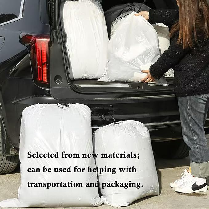 Ultra thick heavy duty Plastic 16 gallon no tear open drawstring trash bags white ‎lavender scent Plastic garbage bags for household kitchen bedroom bathroom living room office restaurant