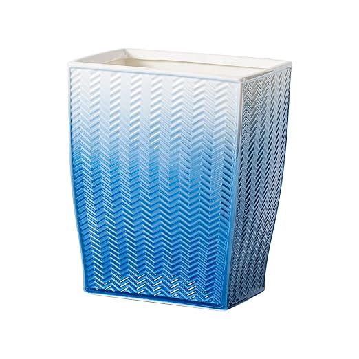 Bathroom Trash Can, Stylish Garbage Container Bin for Living Room, 1.32 Gallon/5 Liters Blue Small Trash Can, Waste Basket for Bathroom, Kitchen, Office, Bedroom-Room Decor.