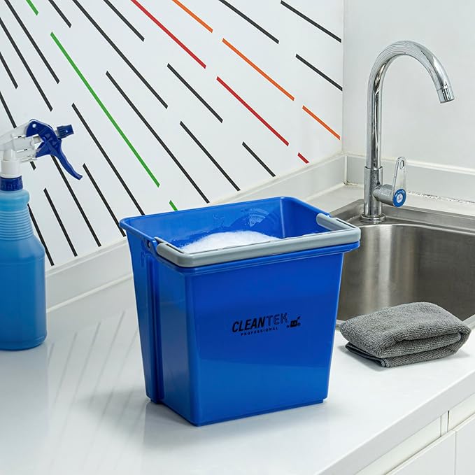 Restaurantware-Clean Tek Professional 6 Quart Cleaning Bucket, 1 Utility Pail with Handle - Heavy-Duty, Portable, Blue Plastic Washing Pail, Perfect for Household, Outdoor, Car Wash and More