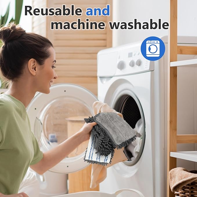 Masthome Microfiber Mops for Floor Cleaning,Dust Mop with 4 Reusable Pads,Flat Flip Mops for Wet & Dry Use,Professional Microfiber Mop for Hardwood, Laminate,Tile Floor Cleaning-1 Scraper