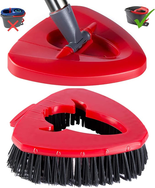 Spin Mop Scrub Brush with Mop Head Base Compatible for O Cedar EasyWring 1-Tank System, Floor Scrubber Mop Head Replacement Cleaning Brush for Bathroom, Kitchen, Tub and Tile, Spin Mop Attachments