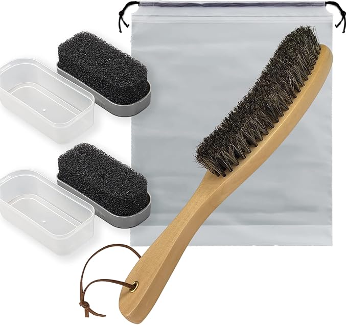 3-Piece Felt Hat Cleaning Kit - Horse Hair & Wood Brushes, Travel Brush, for Cowboy & Baseball Hats