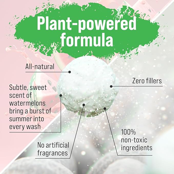 Rockin' Green Classic Rock Laundry Detergent (90 Loads), Plant based, All Natural Laundry Detergent Powder, Vegan and Biodegradable Odor Fighter, Safe for Sensitive Skin, 45 oz (Smashing Watermelons)