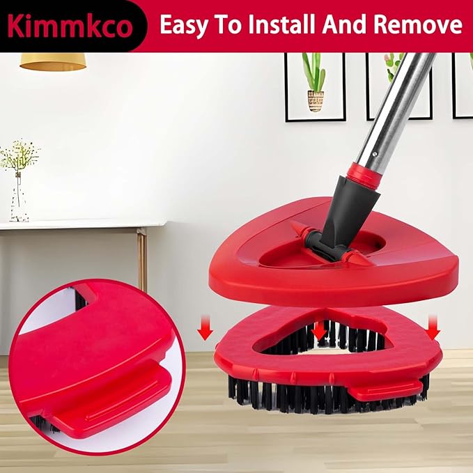 Spin Mop Replace Head Base Scrub Brush Mop Head Compatible with O Cedar EasyWring 1 Tank System, Shower Floor Scrubber, Hard Bristle Cleaning Brush for Kitchen Bathroom Tile Hard Floor