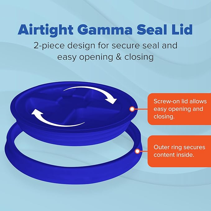 ePackageSupply 5 Gallon White Bucket with Gamma Seal Screw on Airtight Lid | Made in USA | Food Grade | Heavy-Duty | Durable 90 Mil All Purpose Pail | Easy Stack and Store | BPA Free (6 Count), White