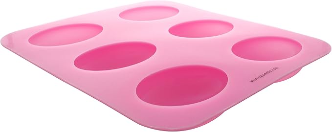 Traytastic! Silicone Oval Soap Mold (6 Cavity) for Pebble Shape Mold for DIY Crafts & Soap Bar Making