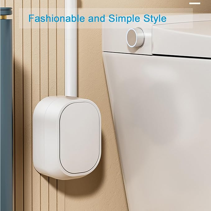 Wall Mounted Disposable Toilet Brush and Holder Toilet Bowl Cleaner with 18 pcs Refills Sponges Pad Replacement Brush Heads (1x Toilet Brush + 18 pcs Refills)