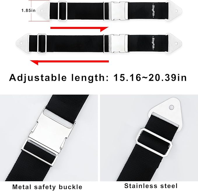 Trash Can Lid Lock,Durable Metal Garbage Bin Locks For Animals, Adjustable-Length Trash Can Locks for Raccoons, Can Be Opened with One Hand, Suitable For Multiple Sizes Outdoor Trash Cans (4 Pack)