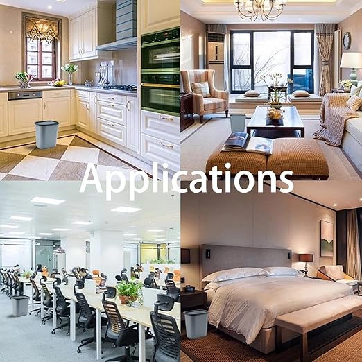 Small Trash Can 4 Pack, 2 Gallon/8 L Blue Grey Garbage Can for Office, Bedroom and Kitchen, Bathroom Trash Can Fits Narrow Space, Plastic Trash Bin Waste Basket