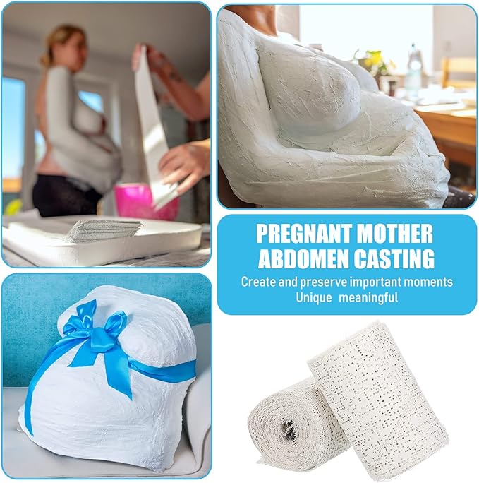 20 Pack Plaster Cloth Gauze Bandage Rolls for Art Craft Project Each Roll 5 Yards Plaster Strip Gauze Wrap Bulk for Body Casts Belly Molds Mask Making Sculptures(4 x 180 Inch)