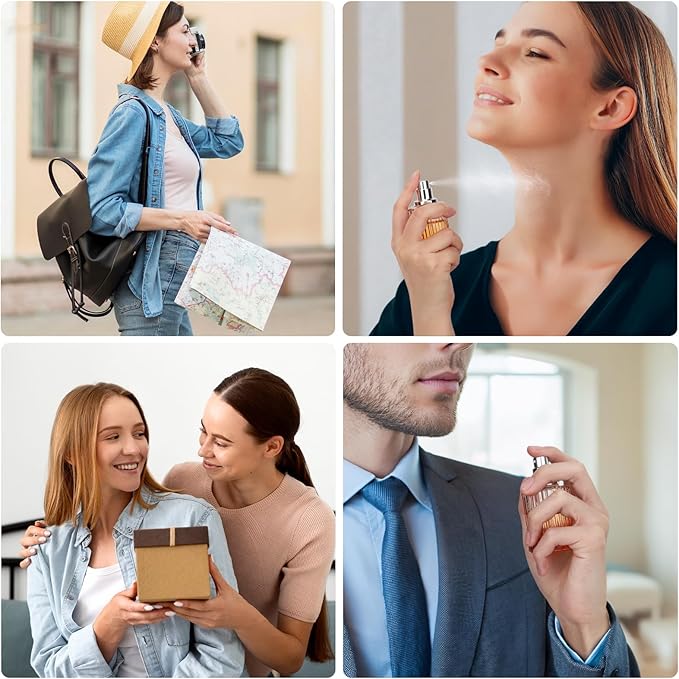 Segbeauty 1oz Refillable Perfume Atomizer, 30ml Travel Glass Spray Bottle for Perfume, Pack of 2 Small Travel Size Empty Bottles, Fine Mist Sprayer for Cologne Women and Men, Orange Liquid Container