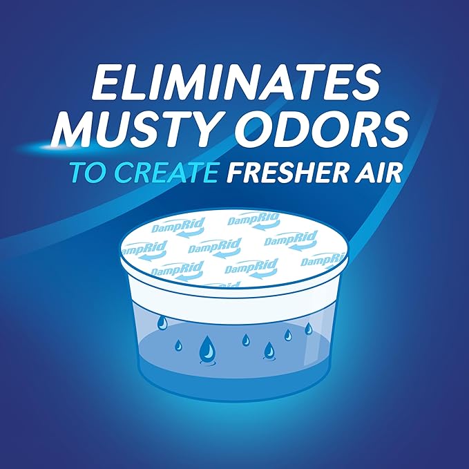 DampRid Hi-Capacity Moisture Absorber Bucket, Fragrance Free, 2 lb. 15.5 oz. & Moisture Detection Strip (2 Pack), Attracts & Traps Excess Moisture