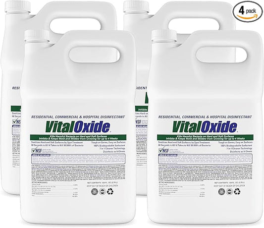 Vital Oxide Disinfectant, Deodorizer, Cleaner, Food-Contact Sanitizer, Virucide – (EPA registration #82972-1) – Kills Mold & Mildew, Eliminates Odors -4 Gallon