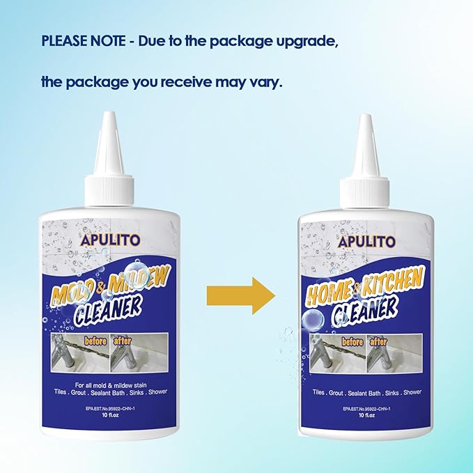 APULITO Household cleaner Gel for Bathroom Shower Kitchen Tile Sink Countertop 10 Fl Oz (Pack of 2)