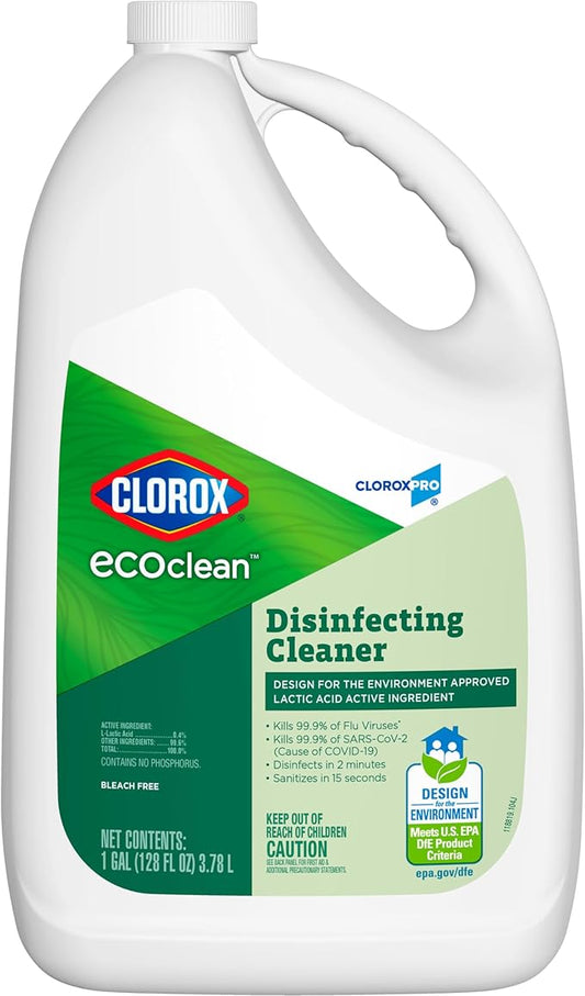 Clorox CloroxPro EcoClean Disinfecting Cleaner Refill, 128 Fluid Ounces