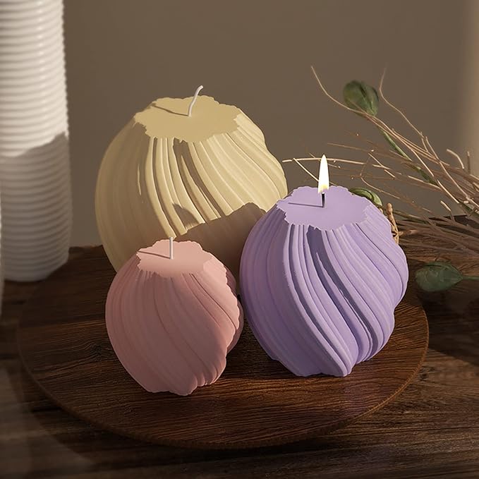 Spiral Wave Silicone Molds - Set of 3 - Resin, Cake, Soap & Clay Molds - Candle Making & Craft Supplies