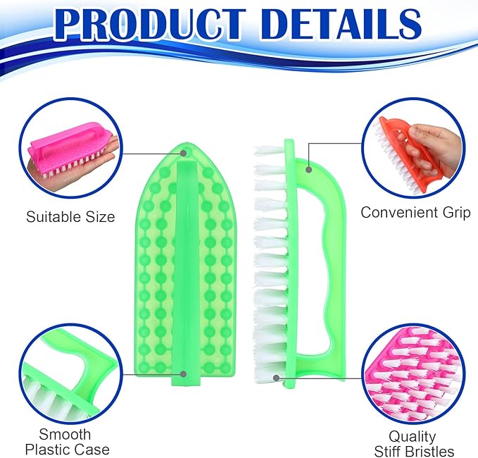 Eaasty 24 Pack Scrub Brushes for Cleaning Comfort Grip Stiff Bristles Cleaning Carpet Brush Supplies Household Tools for Laundry Kitchen Bathroom Tile Sink Dish Carpet