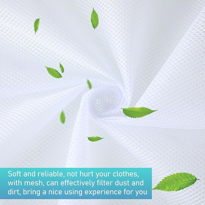 Windyun Mesh Laundry Bag, 9 Pcs 30" x 40" Heavy Duty Large Mesh Laundry Bags Drawstring Lockable Laundry Hamper Liner Machine Washable Bag for Travel Dorm Home College Storage Apartment(White)