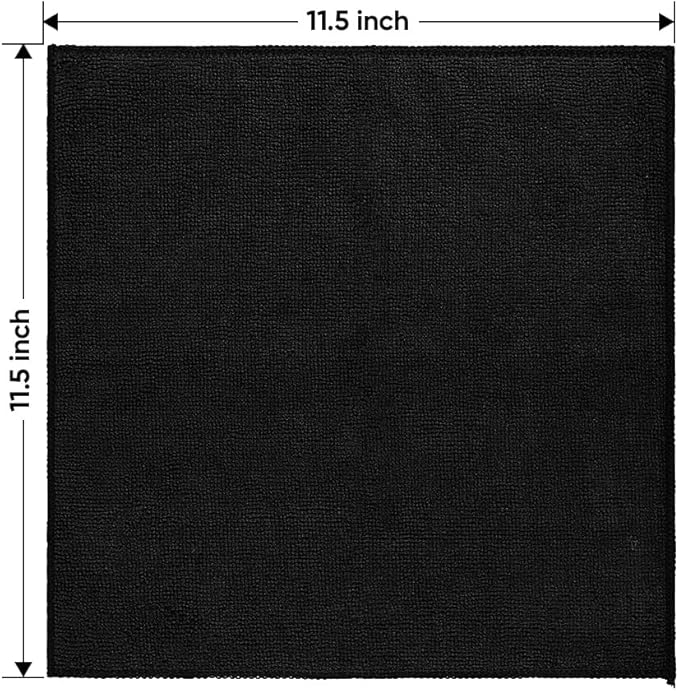 HOMEXCEL Microfiber Cleaning Cloth 20 Pack 11.5 x 11.5 inch Microfiber Towels for Cars Ultra Absorbent Car Washing Cloth Lint Free Streak Free Cleaning Rags for Car, Kitchen Window Black