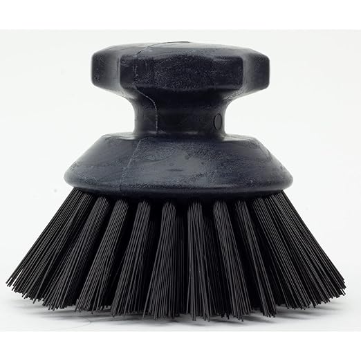 SPARTA 42395EC03 Plastic Scrubber Brush, Round Brush, Dish Scrub Brush With Color Coded For Cleaning, Kitchen, Bathroom, Bathtub, Dishes, Sink, 5 X 5 X 4 Inches, Black, (Pack of 6)