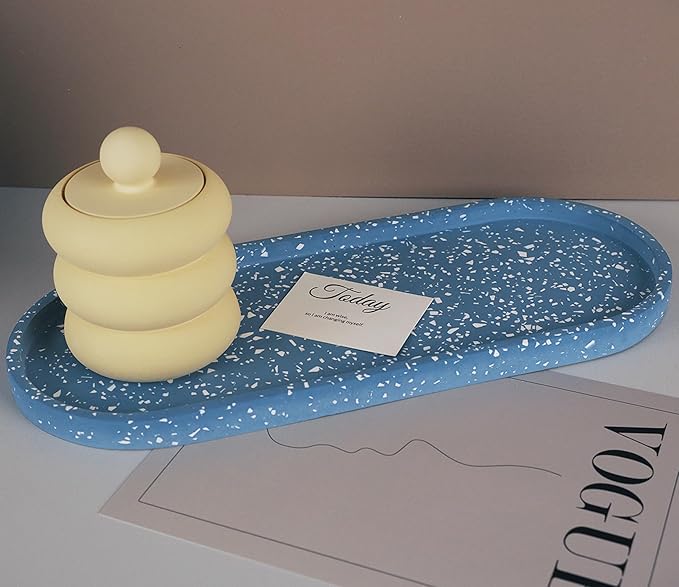 Large Oval Silicone Mold - Resin Concrete Mold 13in Big Tray Molds for Epoxy Resin Trinket Container Jewelry Plate Candle Holder Bathroom Vanity Tray Storage Craft Making