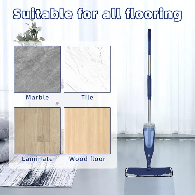 8 Pack Mop Pads for Bona Family of Mops, 4 Pet Microfiber Sweeping Pad + 4 Microfiber Deep Clean Pad, Reusable Mop Refill Replacement Head for Multi-Surface Floors