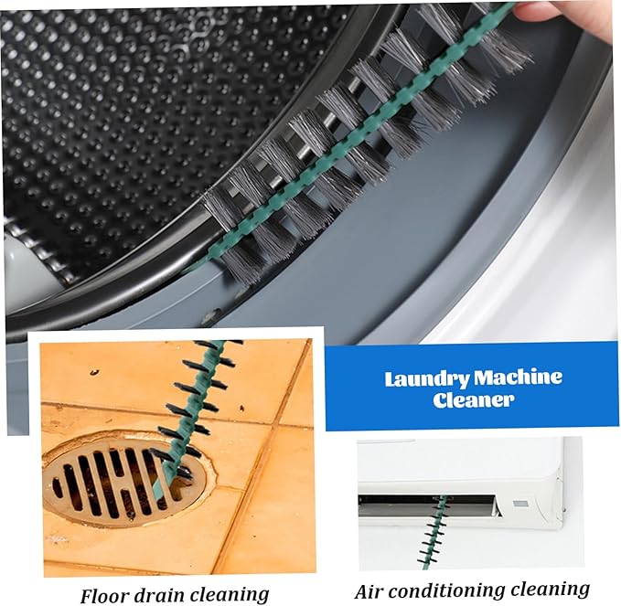 3Pcs Washing Machine Cleaning Brush, Flexible Nylon Bristles Laundry Brush, 0.8x23.6in Effective Reusable Cleaning Tool for Washing Machine Drums Wash Cleaner Front Load Washer Cleaner