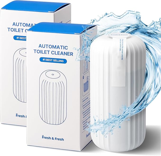 Fresh & Fresh Automatic Toilet Bowl Cleaners - 2 Bottles(UPTO 2500 FLUSHES/Bottle), Commercial and Residential Cleaner 3-4 MONTH Lasting Toilet Bowl Cleaner Bottle
