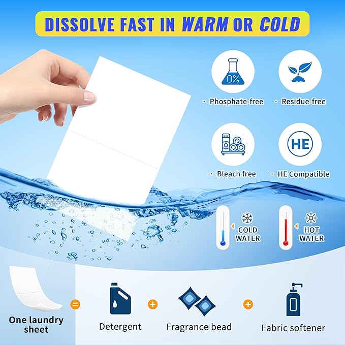 FIXSMITH Laundry Detergent Sheets - 160 Loads (80 Sheets) Fresh Linen Scent - Hypoallergenic,Eco Friendly Laundry Detergent Strips Ultra-Concentrated Travel Detergent Sheets.Plastic-Free,Liquidless.