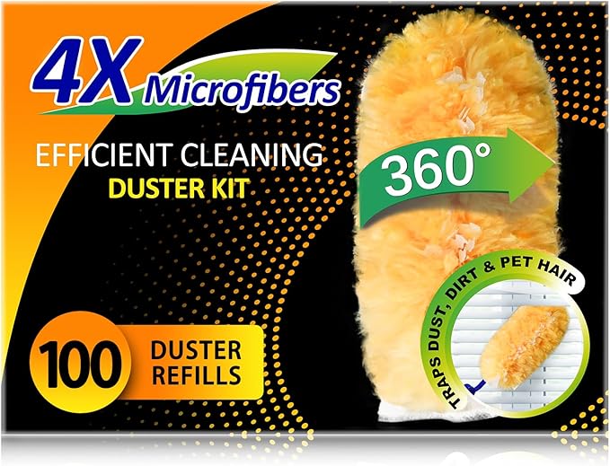 Multi Surface Duster Refills, 360-Degree Heavy Duty, 100 Count, Compatible with Swiffer Dusters