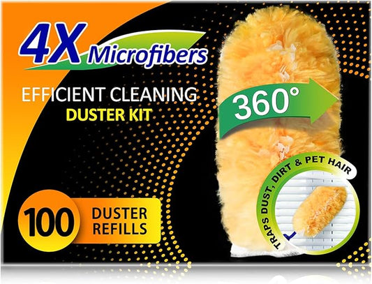 Multi Surface Duster Refills, 360-Degree Heavy Duty, 100 Count, Compatible with Swiffer Dusters