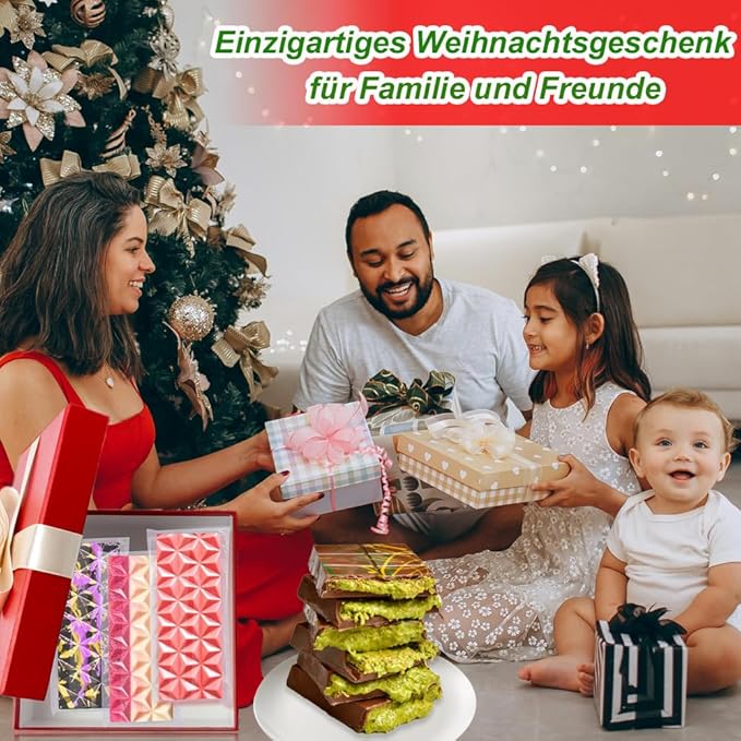 3 Pack Chocolate Mold Silicone, 6 Cavity Silicone Deep Chocolate Bars Molds, Non-stick Dubai Chocolate Mold for Dubai Bar Pistachio, Chocolate Snacks, Milk Bar