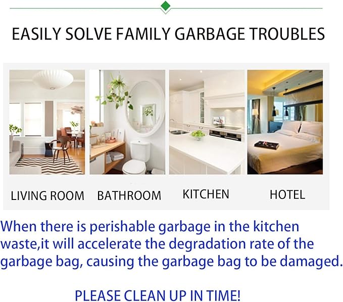 Compostable Trash Bags, 13 Gallon Green Compst Trash Bags for Home and Kitchen, 50L Capacity, 5 Pack, 80 Counts