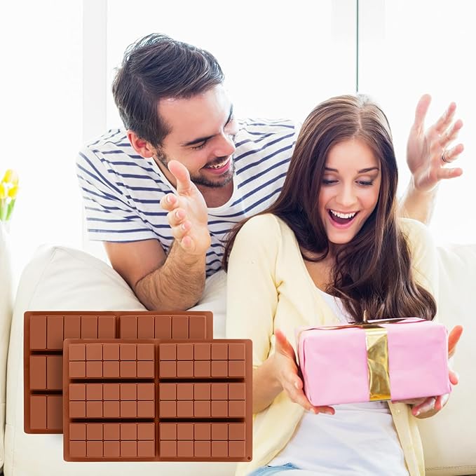 Palksky Chocolate Bar Mold Deep, 4PCS Silicone Chocolate Molds Thick for Dubai Chocolate Bar Pistachio, Non-Stick Thick Chocolate Bar Molds, Chocolate Making Supplies with 100PCS Bags