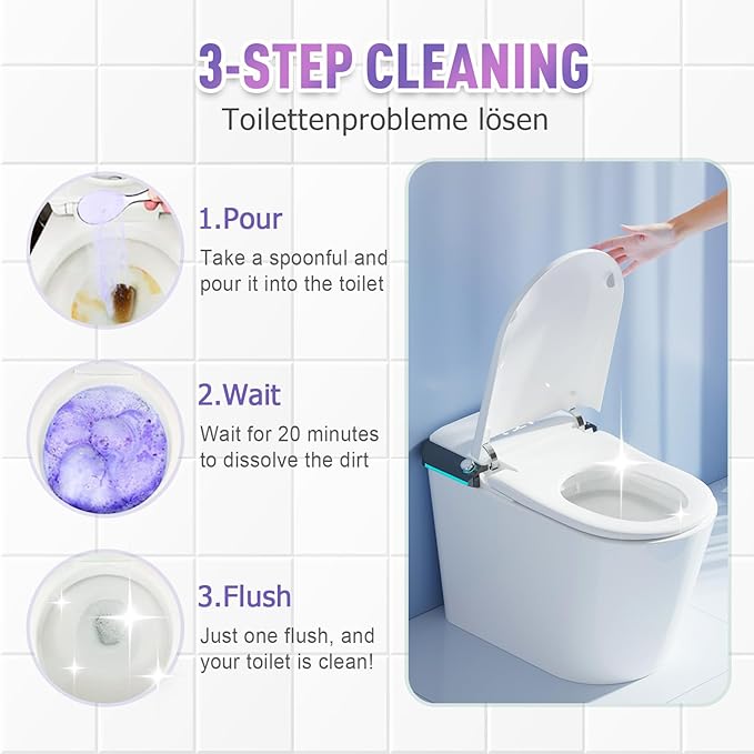 Toilet Cleaner, 2025 New Toilet Bowl Cleaner Toilets Cleane, Toilet Bowl Cleaners, Powerful Foaming Toilets Bowls Cleaner, Self Activating Miracle Powder for Toilet Bowl cleaning (2)