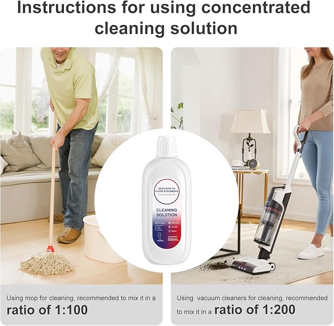 Compatible with Tineco Cleaning Solution Lavender Scent Floor Cleaning Solution, Suitable for All Robot Vacuum Cleaners and Wireless Wet Dry Dual-Use Vacuum Cleaners (1 Bottle, Lavender)