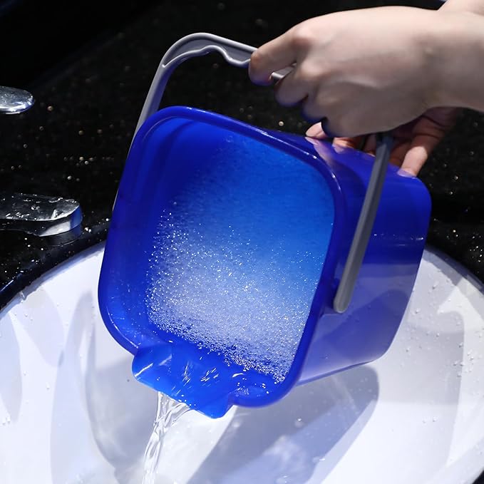 Roshtia 6 Pcs 6 Quart Cleaning Bucket Small Sanitizing Square Bucket Detergent Pail for Home Commercial Restaurant Kitchen Office School (Blue)