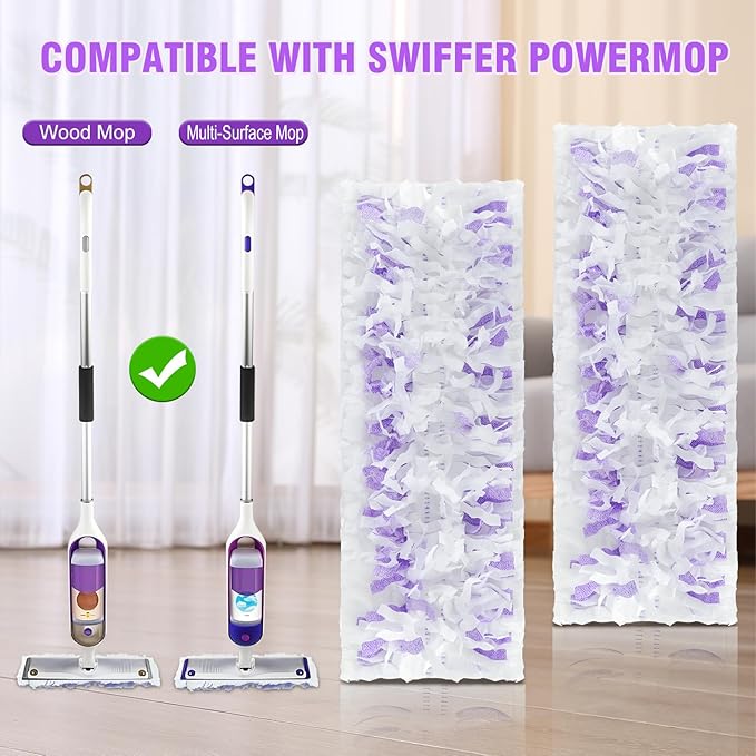 28 Count ‌Disposable Heavy-Duty Power Mop Pads Refills for Swiffer Power Mop ,Replacement Floor Cleaning Refills, Non-Washable & Unscented, Compatible with Swiffer PowerMop (Quick-Absorb, No Residue)