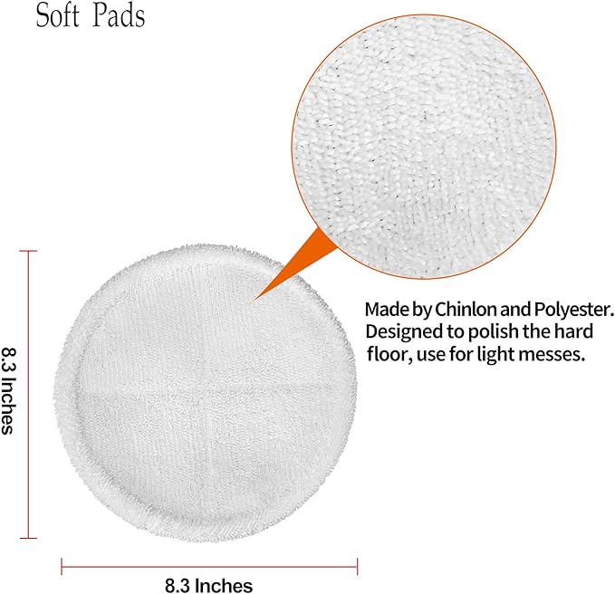 12 Pack 23159 Mop Pads Compatible with BissellSpinwave 20399 23157 23159 2039A 20393 2039T 2039W 20391 20395 2307 2315A Models Powered Hard Floor Mop, Compare to Part # 1611297 & 1611298