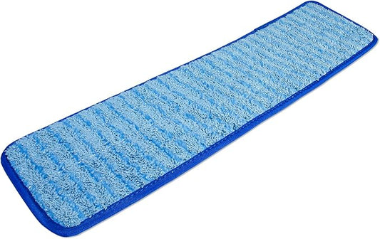 CleanAide Twist Yarn Microfiber Flat Mop Pad with Scrub Strips for 18" Mop Plates, Reusable, Dual-Action Dry & Wet Cleaning for Homes & Offices for Hardwood, Tile, Laminate & Vinyl Floors, Blue